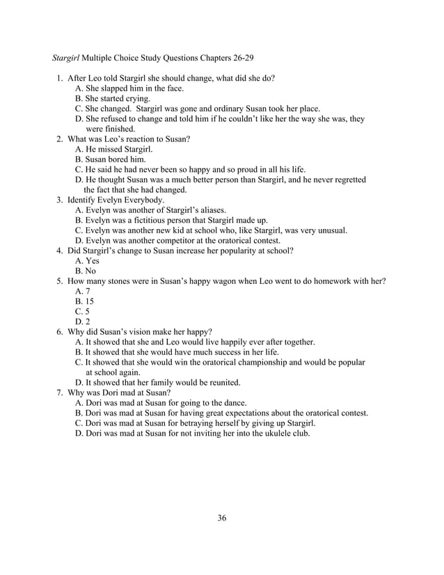 Stargirl lesson plan