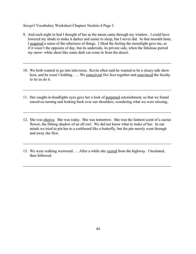 Stargirl lesson plan