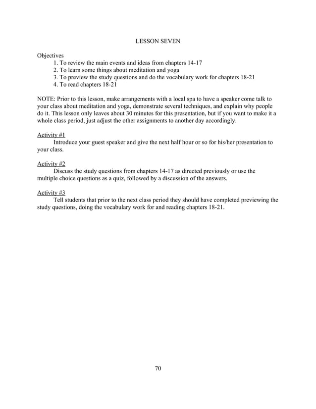 Stargirl lesson plan