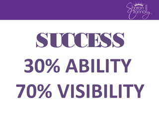 SUCCESS
30% ABILITY
70% VISIBILITY
 