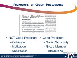 Predictors of Group Intelligence 