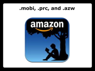 .mobi, .prc, and .azw
 