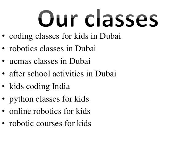 coding classes for kids in Dubai | PPTX