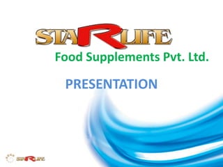 PRESENTATION
Food Supplements Pvt. Ltd.
 