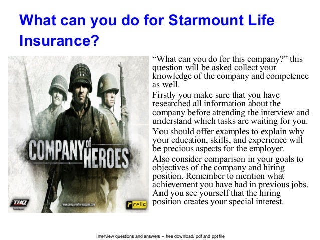 Starmount life insurance interview questions and answers