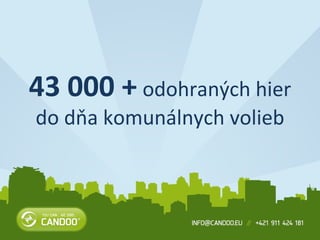 43 000 +   odohraných hier do dňa komunálnych volieb 