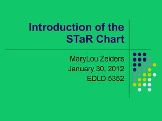 Introduction of the STaR Chart MaryLou Zeiders January 30, 2012 EDLD 5352 
