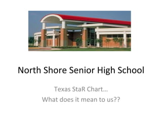 North Shore Senior High School Texas StaR Chart… What does it mean to us?? 