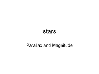 stars Parallax and Magnitude 