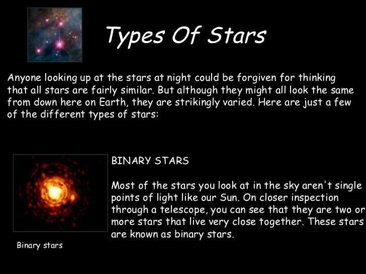 Types of binary stars