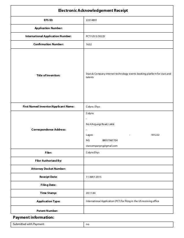 patent application form