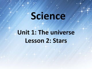 Unit 1: The universe
Lesson 2: Stars
Science
 