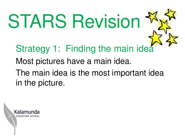 Image result for STARS finding the main idea