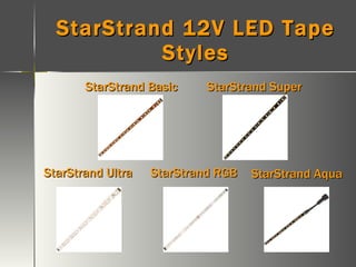 StarStrand 12V LED Tape Styles StarStrand Super StarStrand Ultra StarStrand RGB StarStrand Basic StarStrand Aqua 