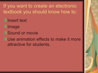 Electronic Text Example Electronic Textbook | PPT