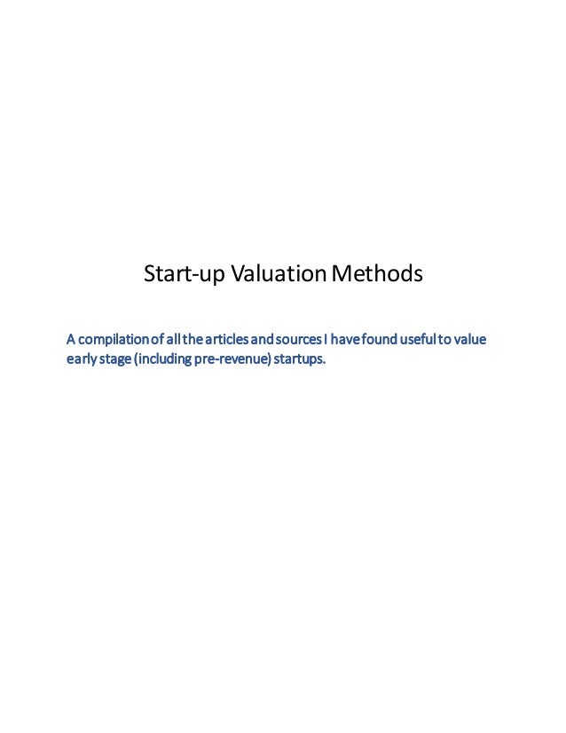 Start up valuation methods