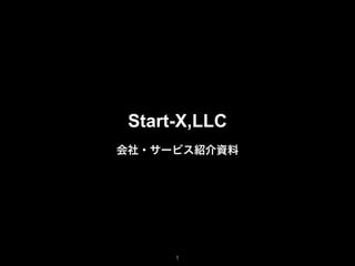 1
Start-X,LLC
会社・サービス紹介資料
 