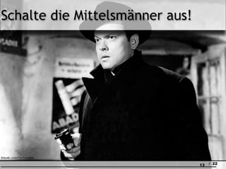 Schalte die Mittelsmänner aus!




Bildquelle: London Film Productions

                                      13   / 22
 