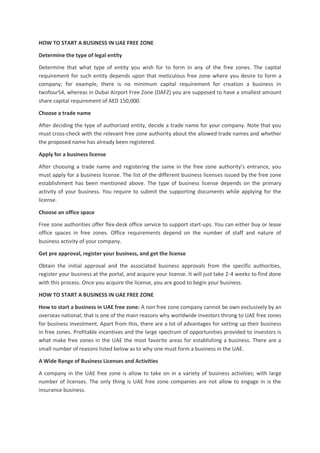 consulting services for free zone companies UAE