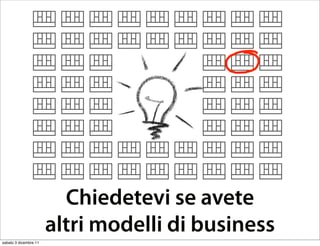 Chiedetevi se avete
                       altri modelli di business
sabato 3 dicembre 11
 