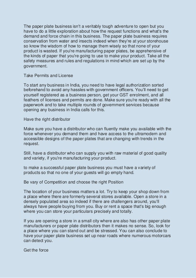 Start a profitable paper plate business