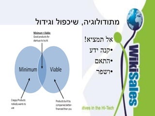 ‫מתודולוגיה‬,‫וגידול‬ ‫שיכפול‬
‫תמציא‬ ‫אל‬!
•‫ידע‬ ‫קנה‬
•‫התאם‬
•‫ושפר‬
 