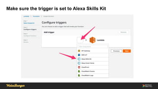 Make sure the trigger is set to Alexa Skills Kit
 