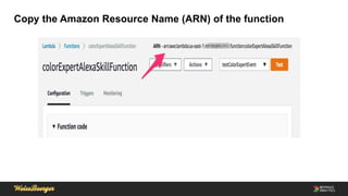 Copy the Amazon Resource Name (ARN) of the function
 