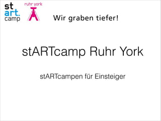 stARTcampen für Einsteiger
stARTcamp Ruhr York
 