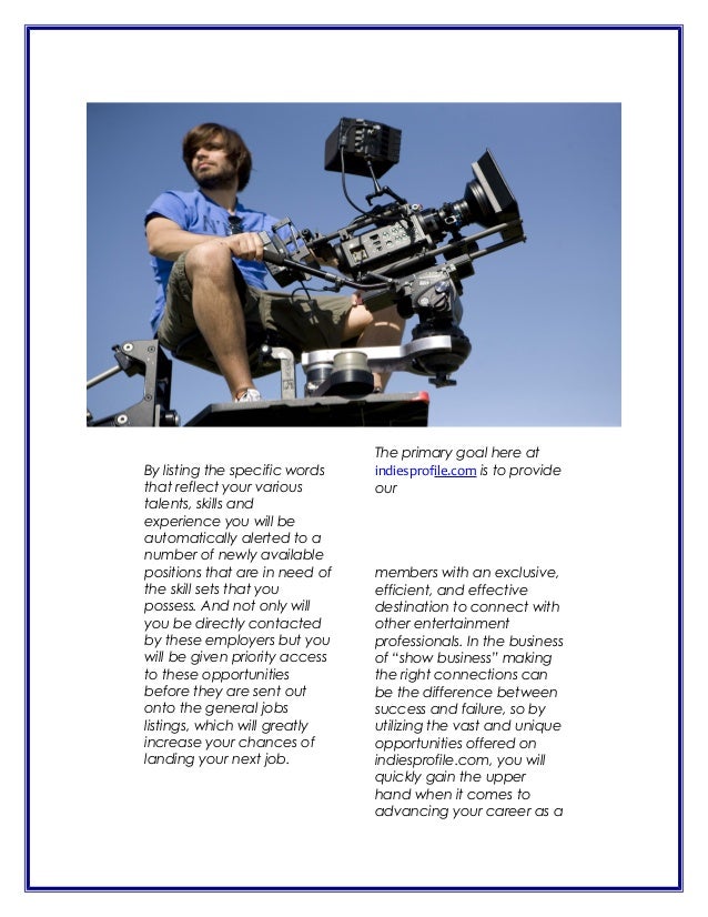 Start Career as a Camera Operator