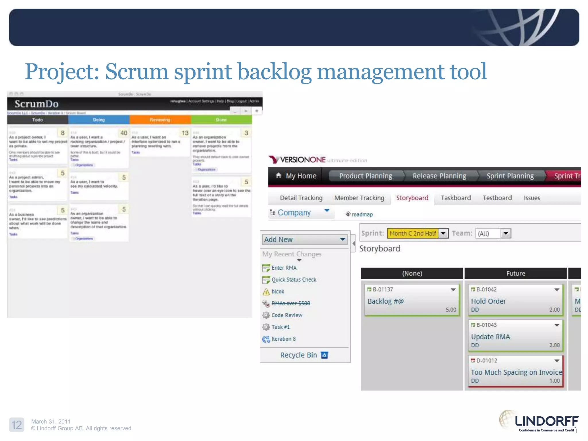 Project: Scrum sprint backlog management tool