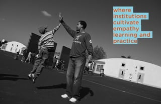 where
institutions
cultivate
empathy
learning and
practice
 