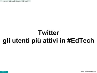 CC-BY- Prof. Michele MaffucciCC-BY-SA
Twitter
gli utenti più attivi in #EdTech
Starter kit del docente hi tech
 