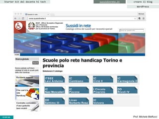 CC-BY- Prof. Michele MaffucciCC-BY-SA
Starter kit del docente hi tech creare il blog
WordPress
sussidinrete.it
 