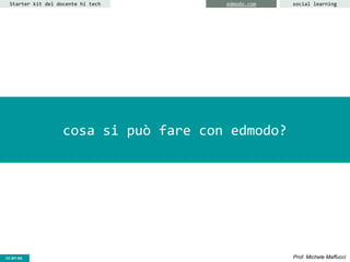 CC-BY- Prof. Michele MaffucciCC-BY-SA
cosa si può fare con edmodo?
Starter kit del docente hi tech edmodo.com social learning
 