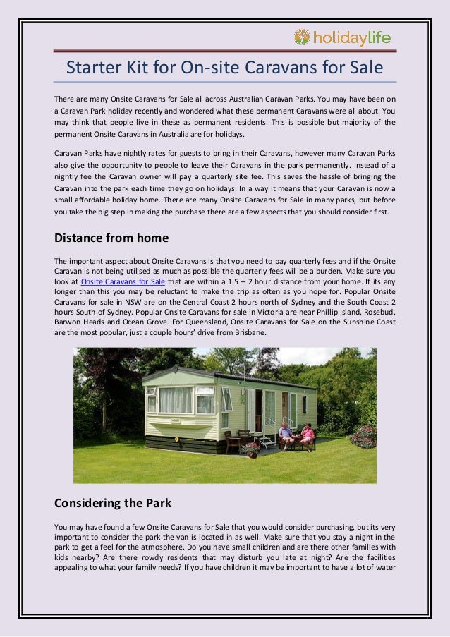 Starter Kit For On Site Caravans For Sale Holidaylife