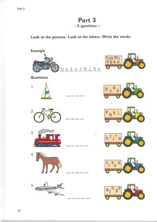 Starters 2 test 3 | PDF