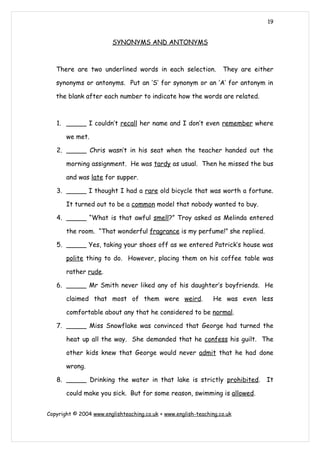 Starter Worksheets | DOC