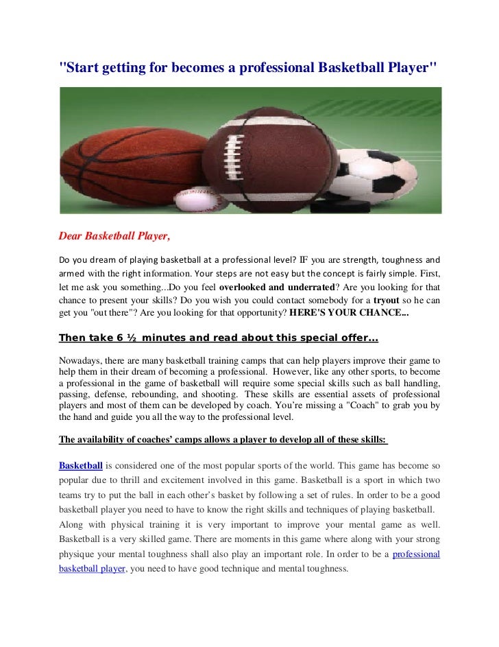 Start getting paid for a professional basketball player