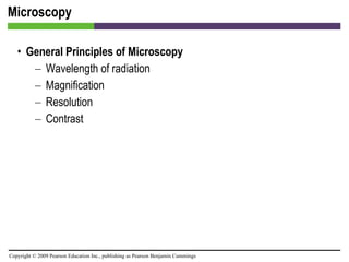 Microscopy General Principles of Microscopy Wavelength of radiation Magnification Resolution Contrast 