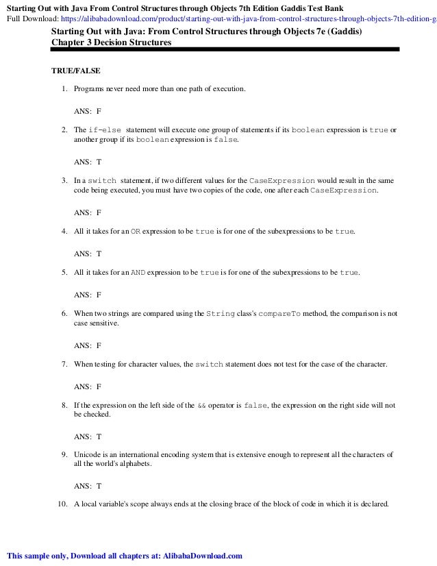 Starting Out With Java From Control Structures Through Objects 7th Ed