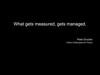 What gets measured, gets managed.
Peter Drucker
Father of Management Theory
24
 