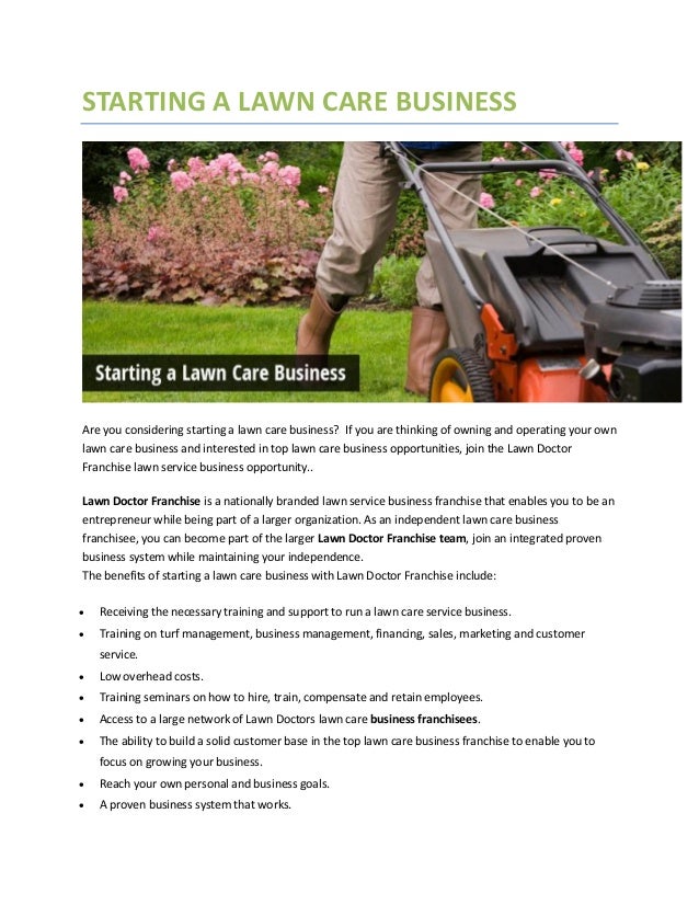 business plan for lawn care