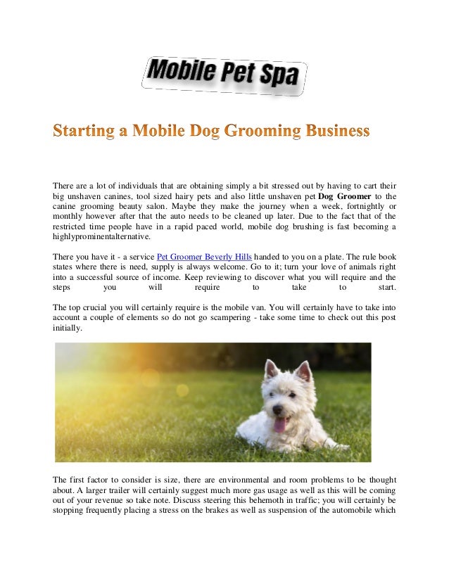 mobile pet grooming business