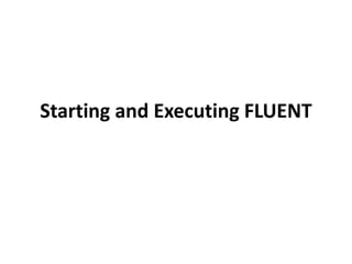 Starting and Executing FLUENT

 