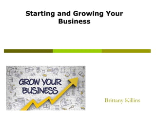 Brittany Killins
Starting and Growing Your
Business
 