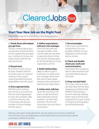 Start Your New Job on the Right Foot
