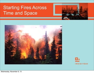 Starting Fires Across
Time and Space

Wednesday, November 6, 13

 