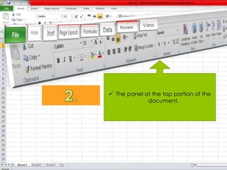  The panel at the top portion of the 
document. 
 