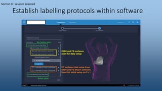 Establish labelling protocols within software
Section II: Lessons Learned
 